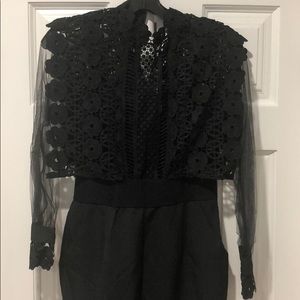 Black Jumpsuit with Lace Top